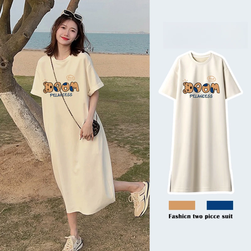 孕妇纯棉连衣裙夏装新款长裙春夏孕晚期宽松孕妈可外穿睡裙子夏季