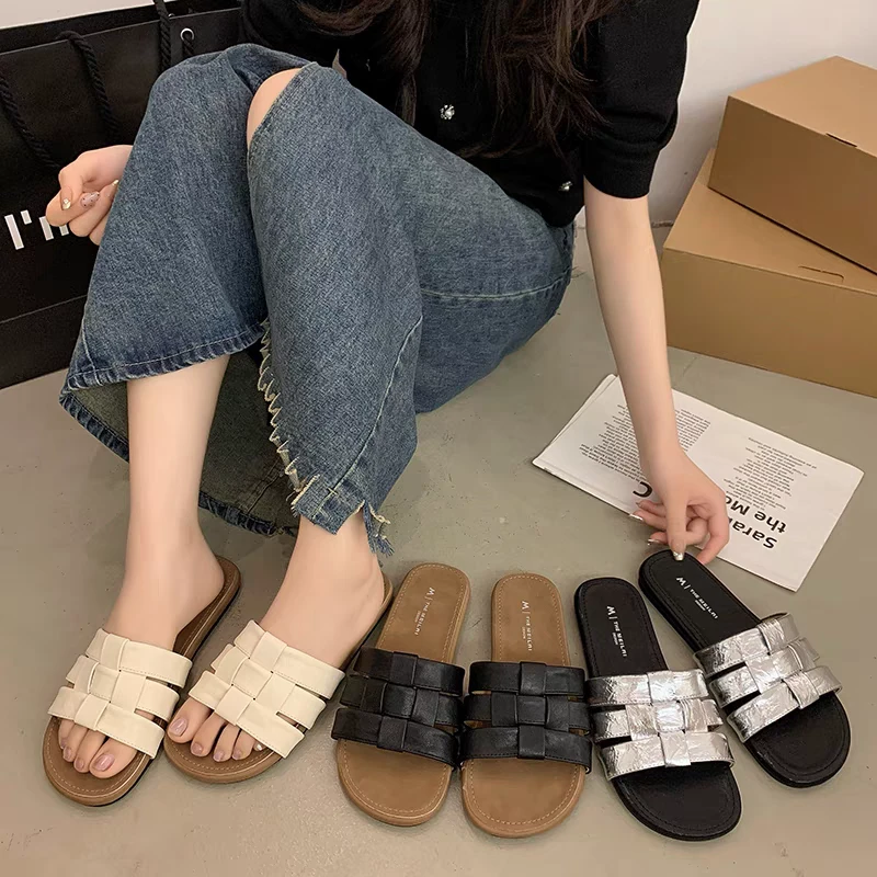 【816-1】软底凉拖鞋女外穿2025年夏季新款仙女风平底沙滩一字拖