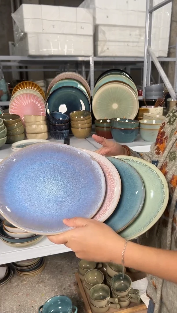 陶瓷外贸尾货瑕疵满20包邮X4 中盘9英寸