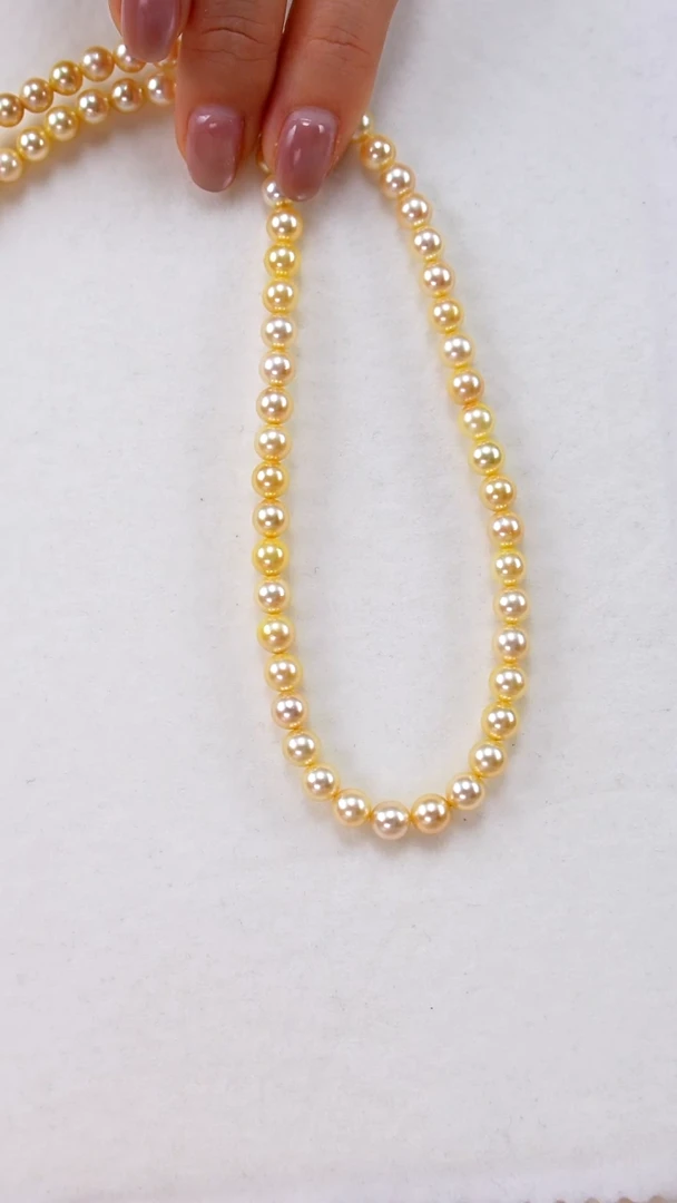 项链银S925镶嵌海水珍珠Akoya5.5-6.5mm