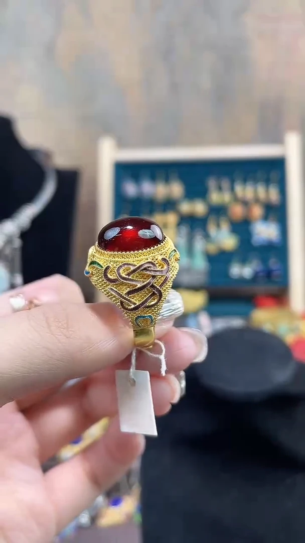 非遗手工花丝镶嵌戒指
