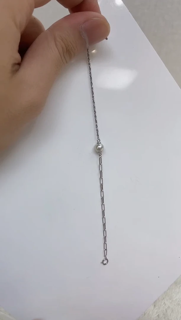 银S925镶嵌海水珍珠手链
