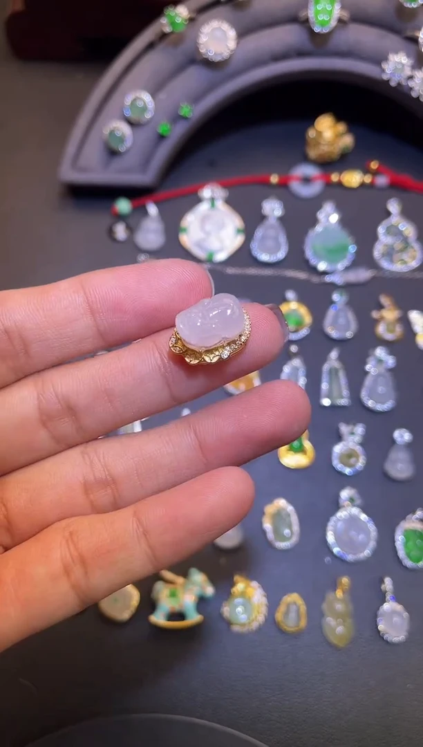 吊坠(不含链)银S925镶嵌翡翠1