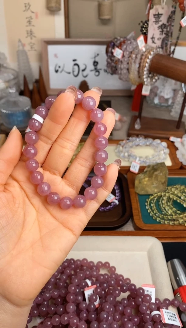 【闪购商品】水晶手串未镶嵌9.5m紫马粉