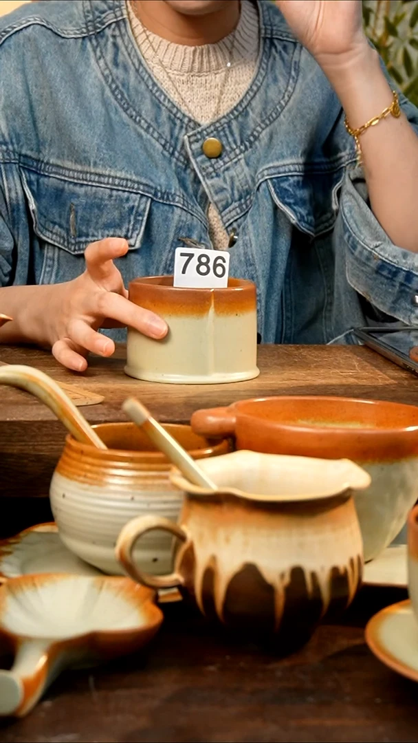 盘高颜值粗陶餐具限时抢购