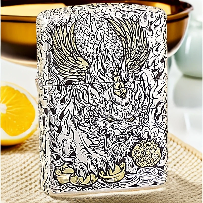 zippo打火机正品双色招财貔貅晴朗九朽重甲防风之宝送礼DYJ1
