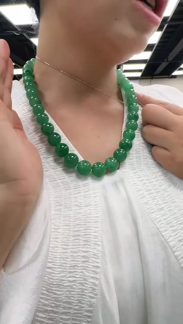 项链未镶嵌石英质玉14+珠链