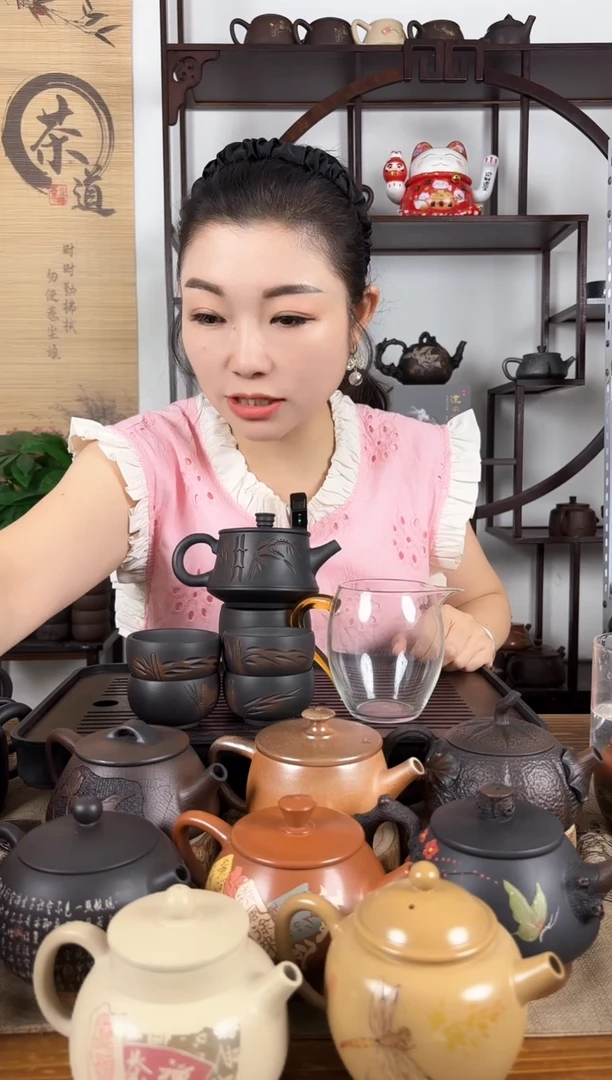 壶竹刻 柱础 一壶5杯 1个公道杯