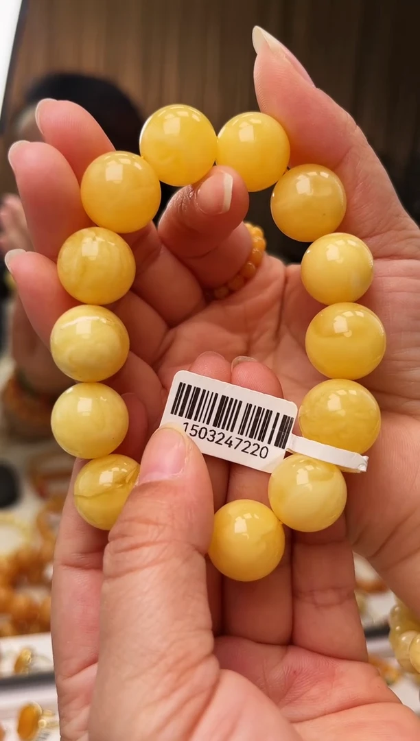 手串琥珀未镶嵌15mm新蜡