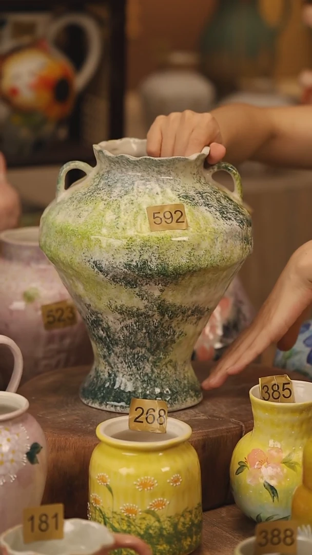 陶瓷592景德镇设计师手作花器摆件侘寂风