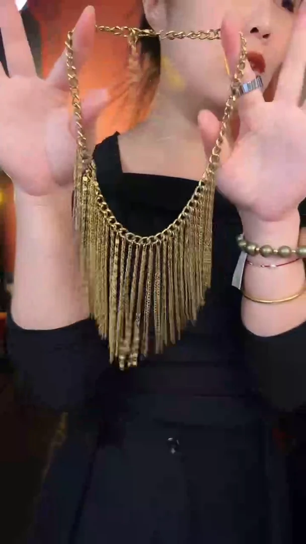 合金无合金无孤品不折腾系列复古金流苏项链