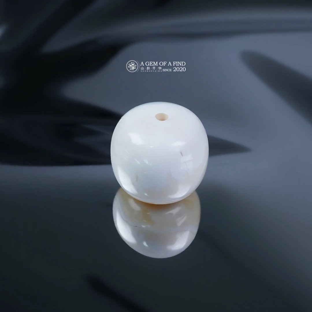 山和开物｜12mm金漆瓷白妖花浓蜡老型文玩配饰 天然琥珀蜜蜡
