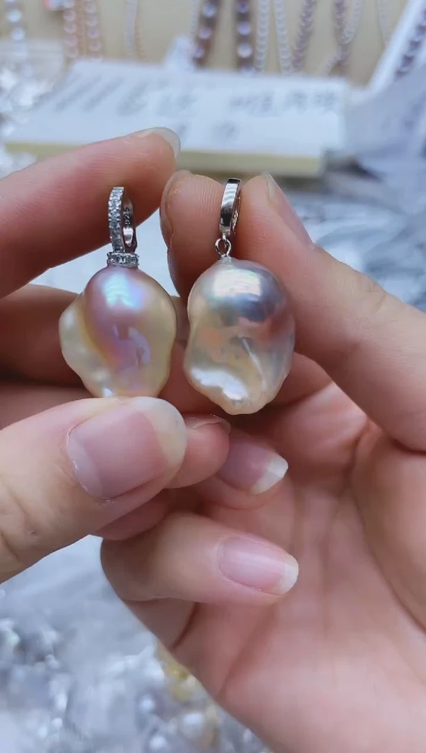 吊坠(不含链)银S925镶嵌淡水珍珠吊坠多样性发其一