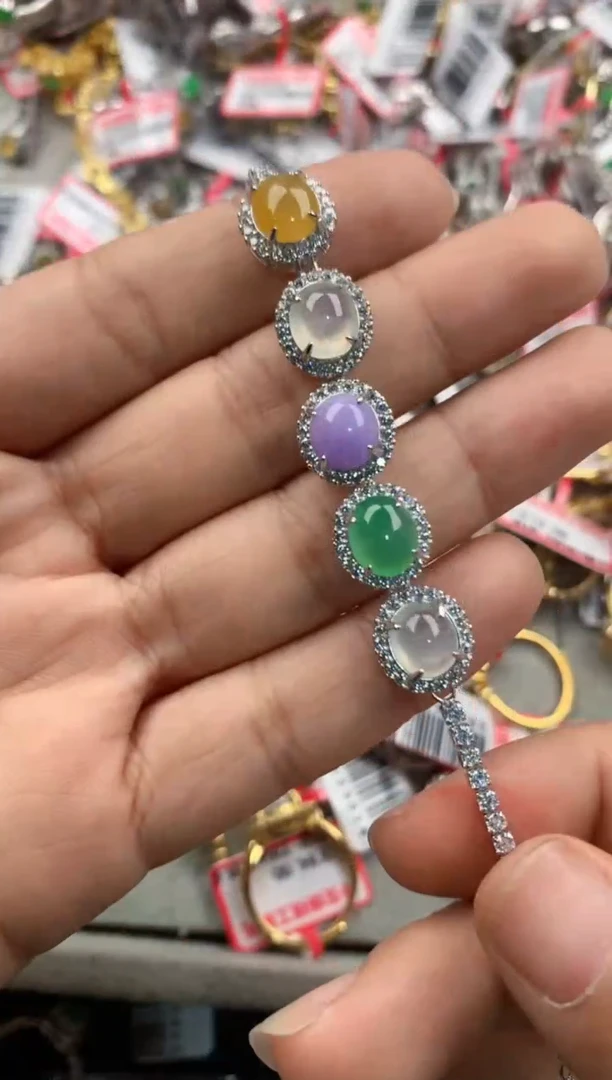 银S925镶嵌戒指翡翠111              7