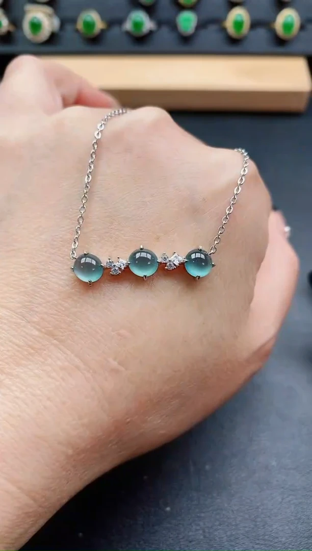 套链银S925镶嵌翡翠1