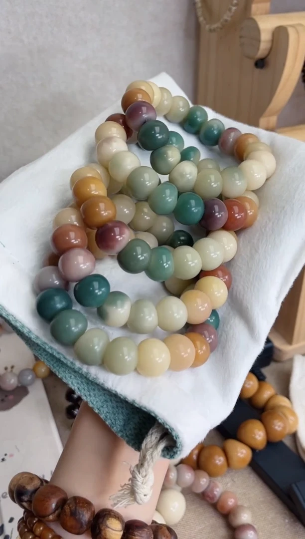 菩提根/象牙果手串q98紫美人玉化大肠15mm