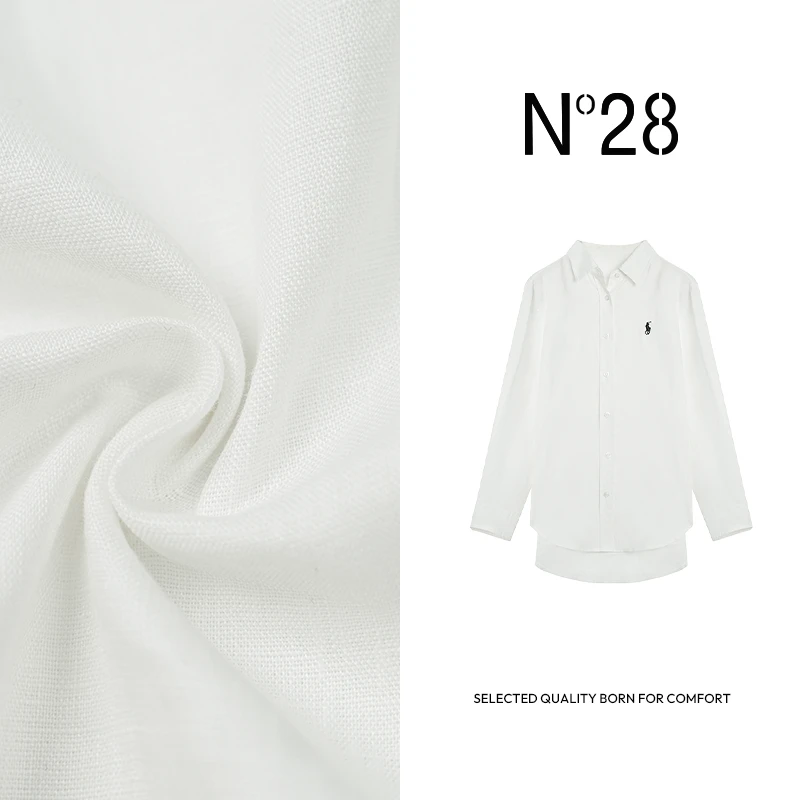 N°28 2025春季新款衬衫纯色刺绣立体小标时尚设计师上衣外套