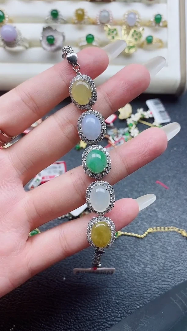 银S925镶嵌戒指翡翠1