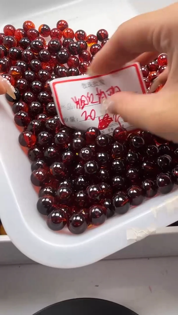 蜜蜡颈饰未镶嵌w2381烟丝药珀12mm*20颗