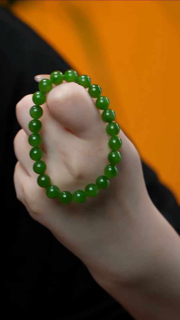 手链未镶嵌和田玉（碧玉）碧玉手链 7-8mm 多样性发其一