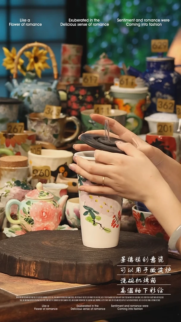 陶瓷景德镇高温釉下彩手工手绘款式