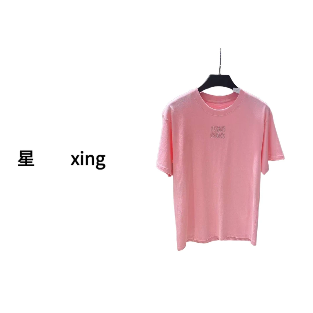 223 M粉钻夏装新款套头圆领宽松显瘦百搭T恤上衣53091