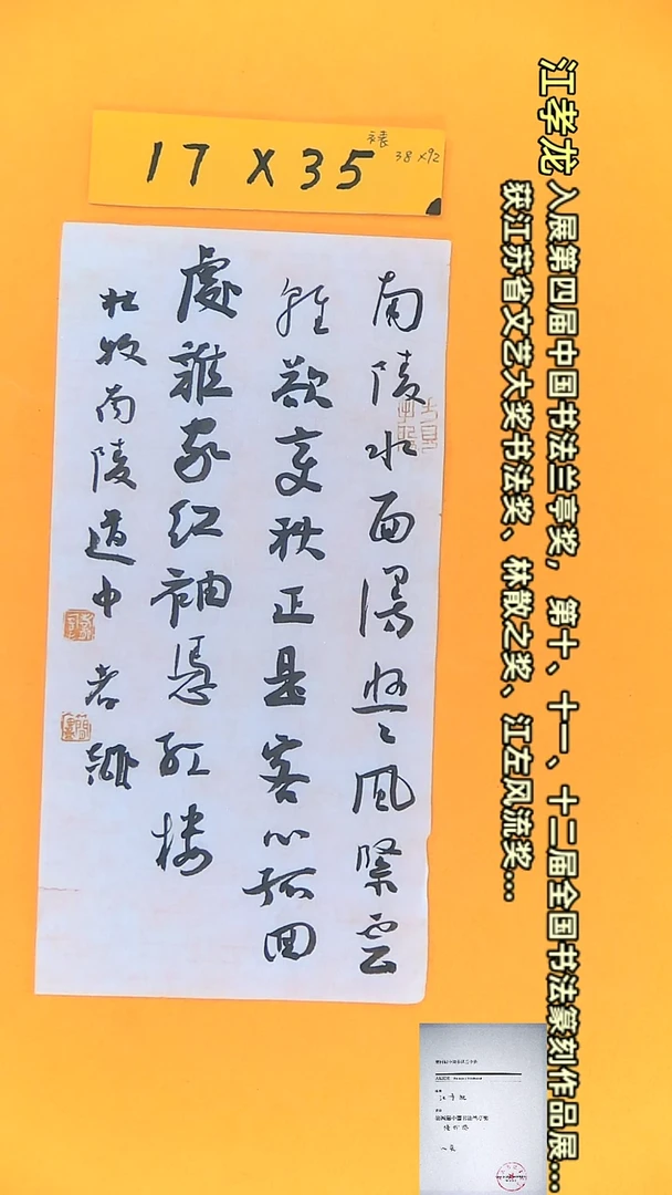 【闪购商品】书法江孝龙作品17*35 南陵道中