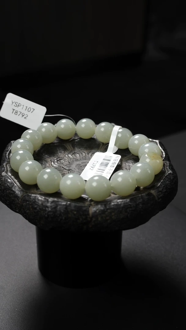 未镶嵌手串和田玉和田玉白玉手串卡12mm