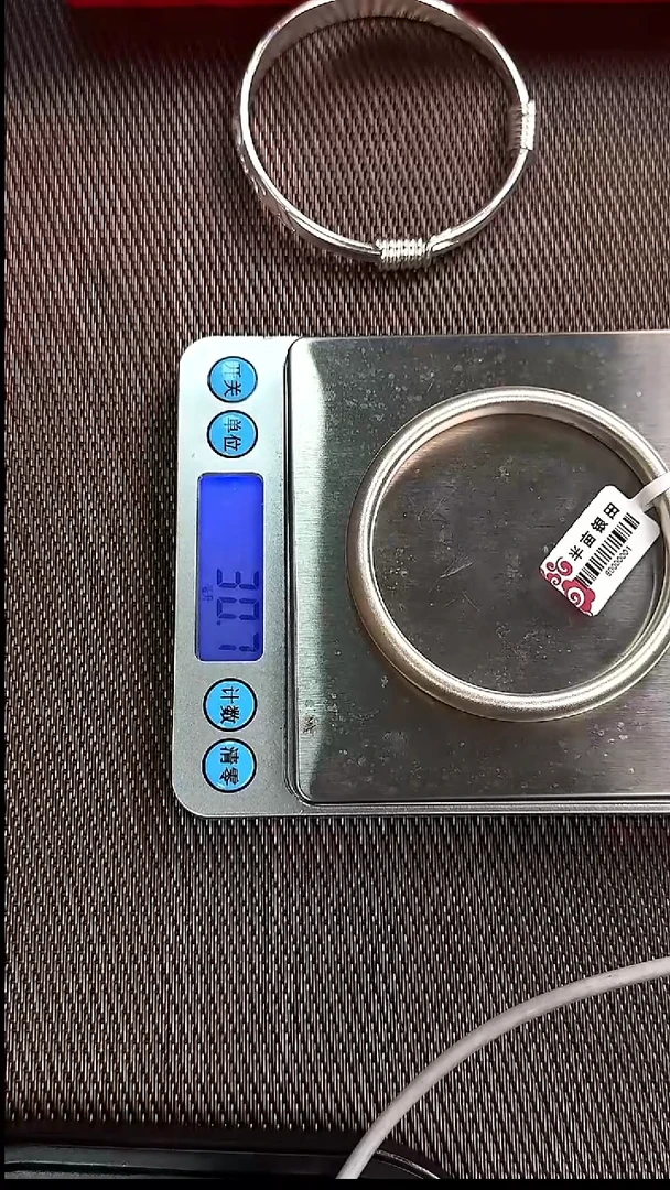 无足银磨砂泥鳅背手镯 [半亩银田]足银
