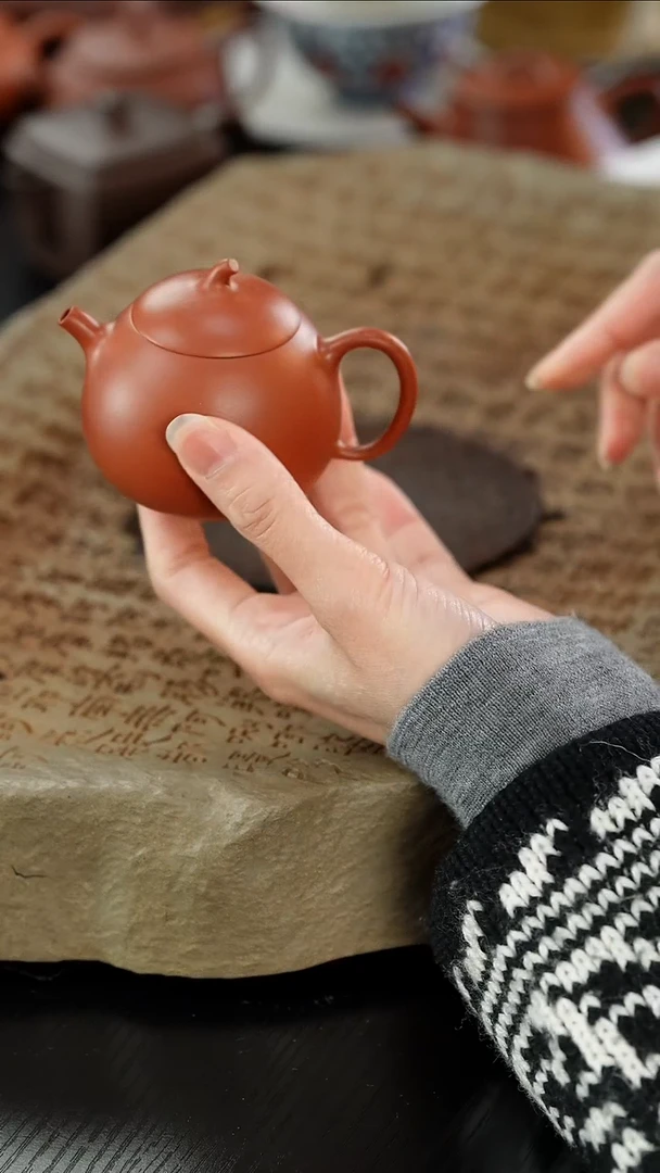 【闪购商品】紫砂茶壶lx朱泥小瓜110cc