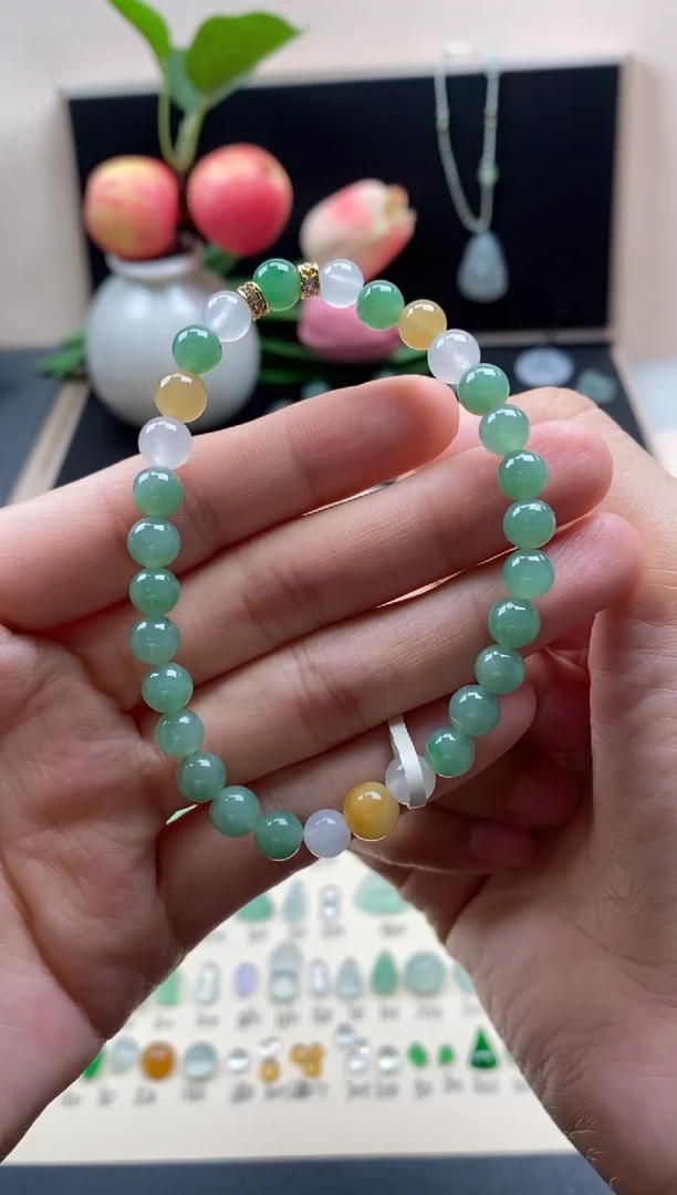 翡翠未镶嵌颈饰翡翠多宝手串