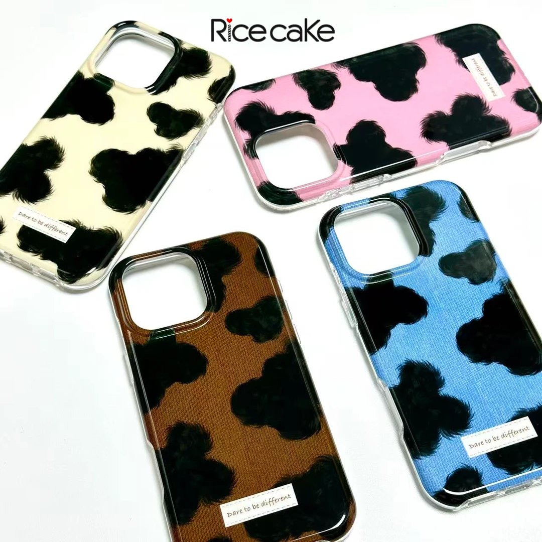 小众高级奶牛豹纹带AI相机按键适用苹果 17promax/16手机壳15新款