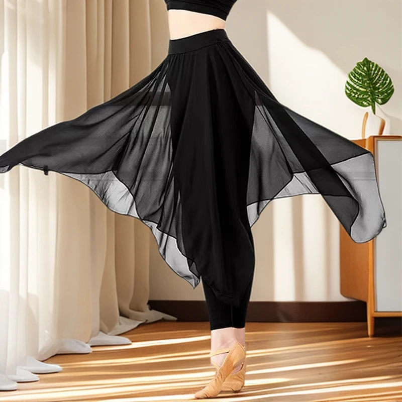 碧枫坊芭蕾舞练功服舞蹈体服成人新款黑色九分裤形体服表演服