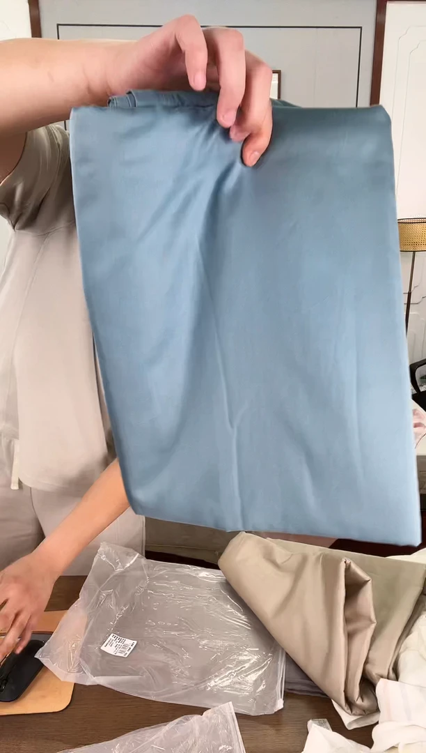 棉棉湖蓝100支匹马棉被套200*230cm