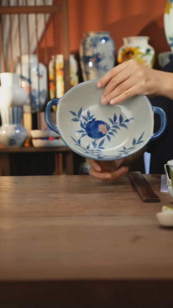 瓷片【简家甄选】景德镇设计师釉下手绘陶瓷餐具