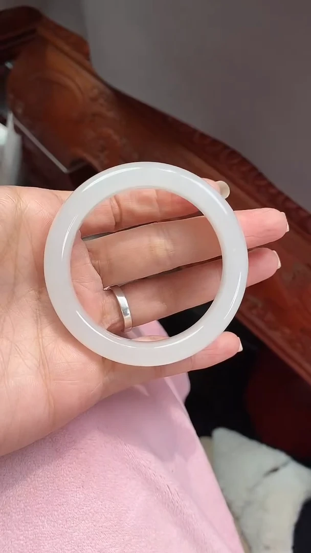 未镶嵌手镯和田玉馬*和田玉青海料手镯52mm