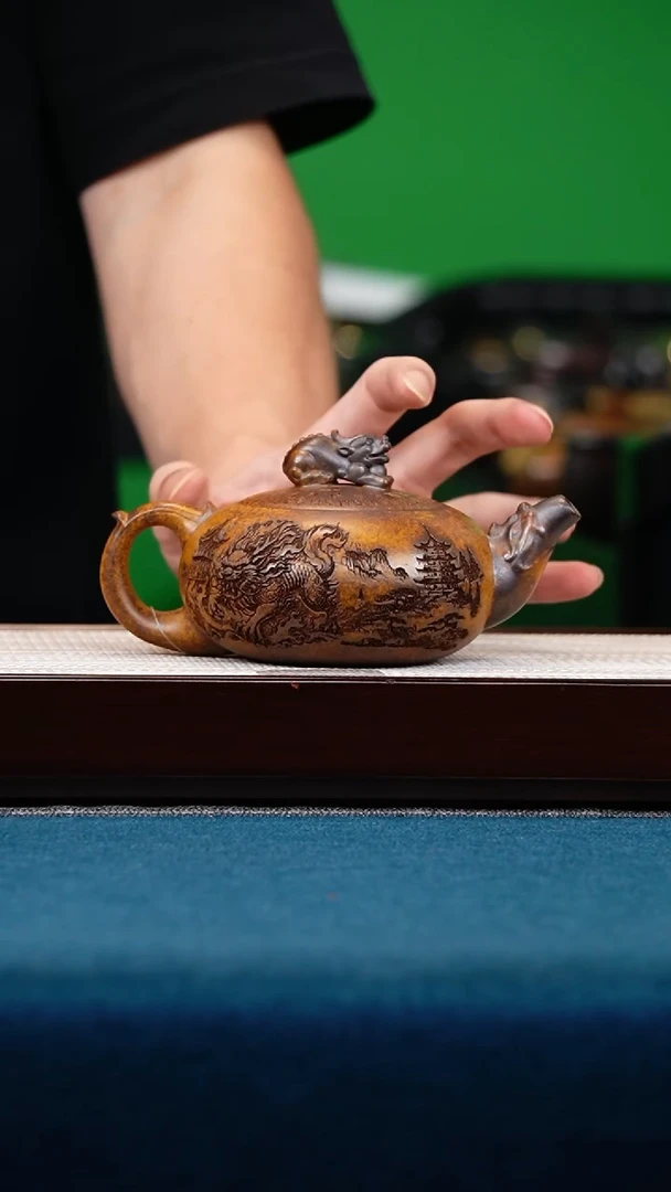 茶壶紫砂龙骨金砂天官赐福