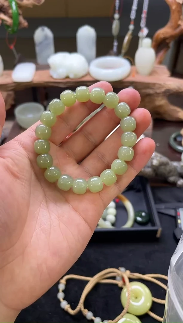 【闪购商品】和田玉手串未镶嵌卡11+若羌黄口 老型 多样性发一