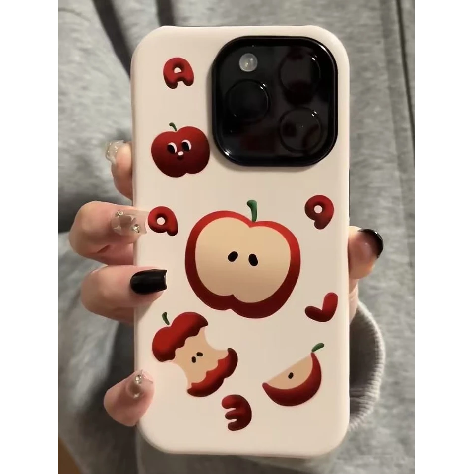 卡通苹果图标适用苹果16ProMax手机壳iPhone15硬14二合一菲林壳MY