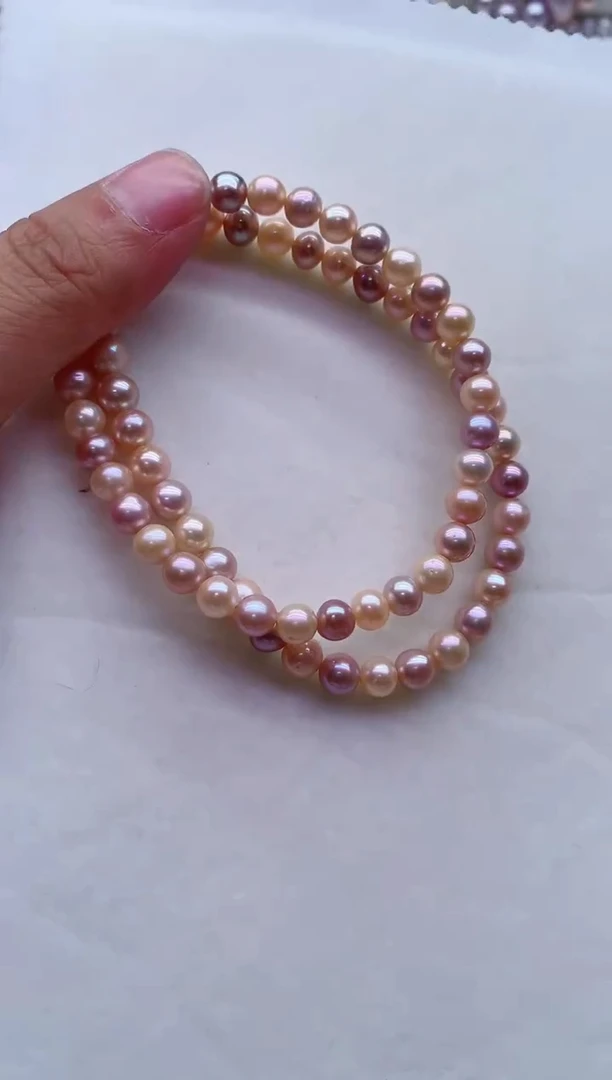 淡水珍珠银S925镶嵌项链非无暇