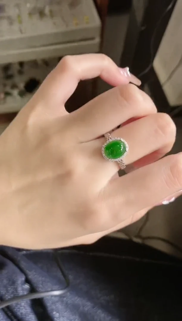 【闪购商品】翡翠戒指银S925镶嵌841511