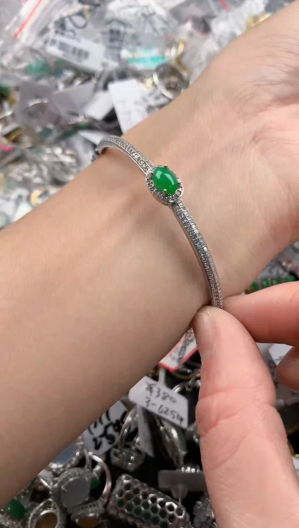 银S925镶嵌戒指翡翠4444   3