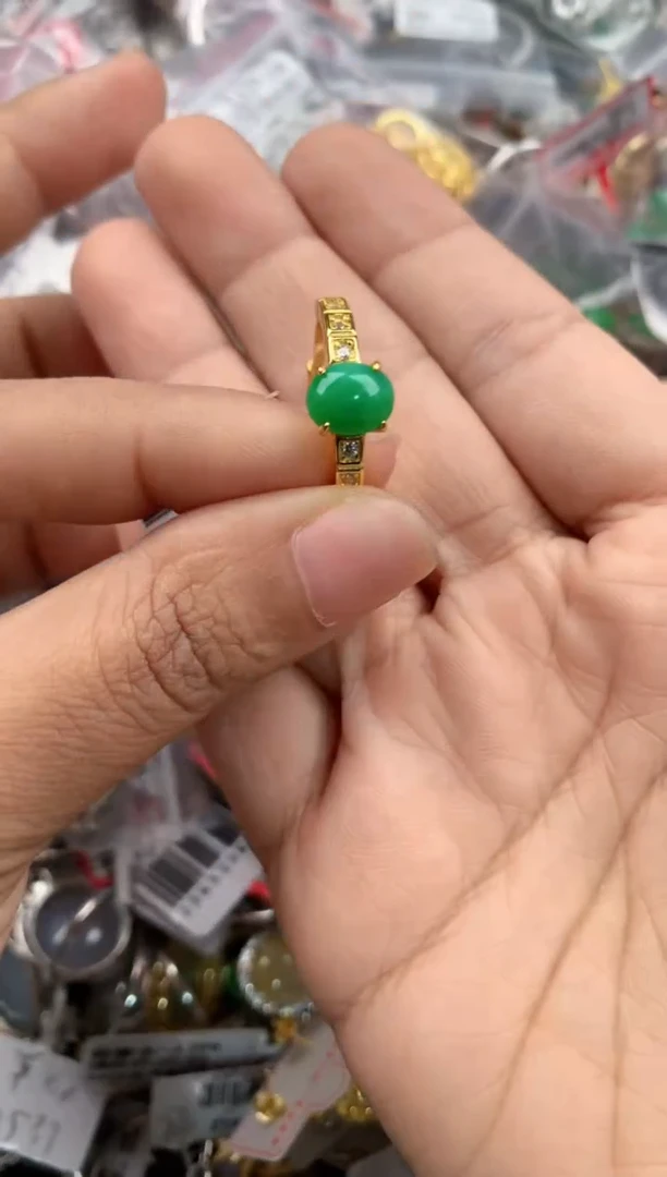 银S925镶嵌戒指翡翠1111-----3