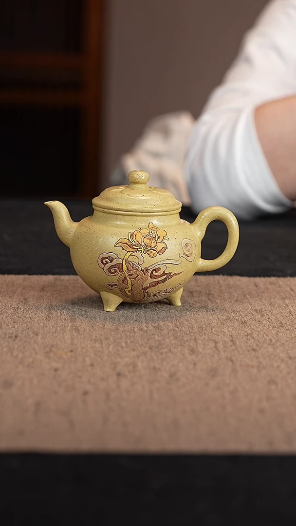 【闪购商品】紫砂茶壶本山绿三足大彬