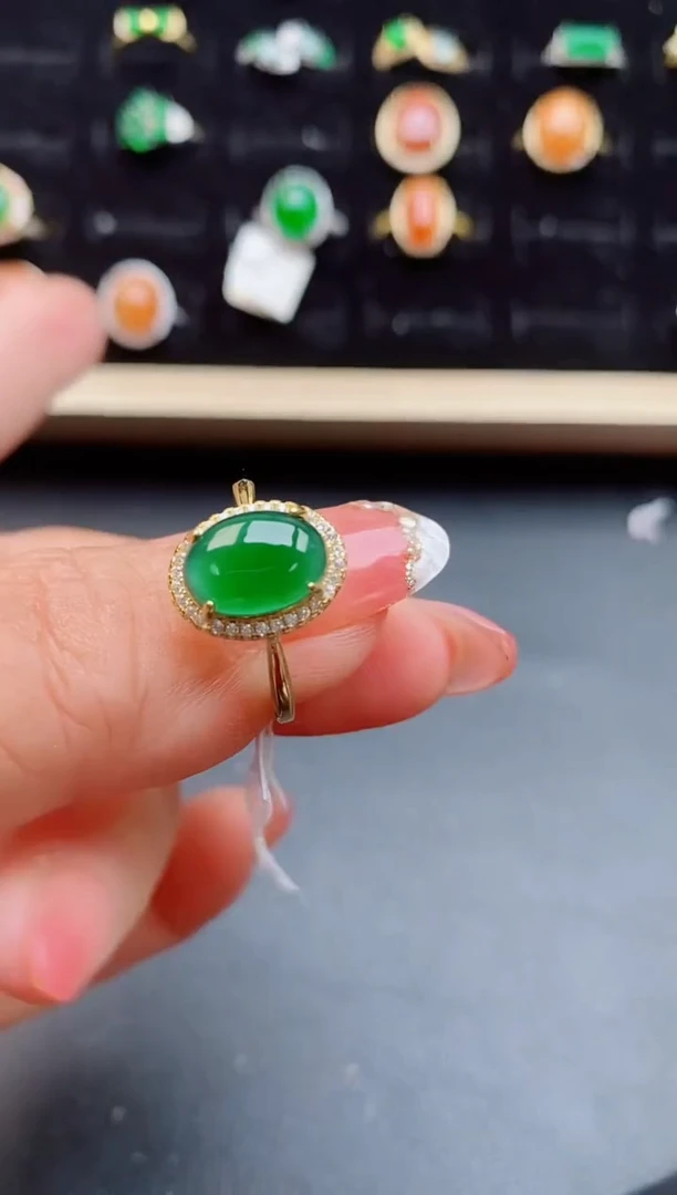 【闪购商品】翡翠戒指银S925镶嵌12121