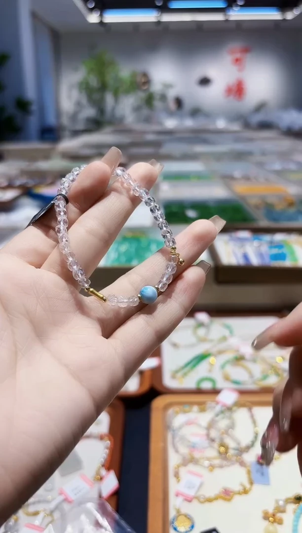 【闪购商品】水晶手串银S925镶嵌白水晶手串
