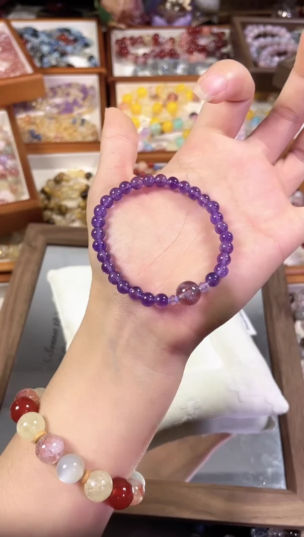未镶嵌手串水晶天然乌拉圭紫水晶手串多样发一