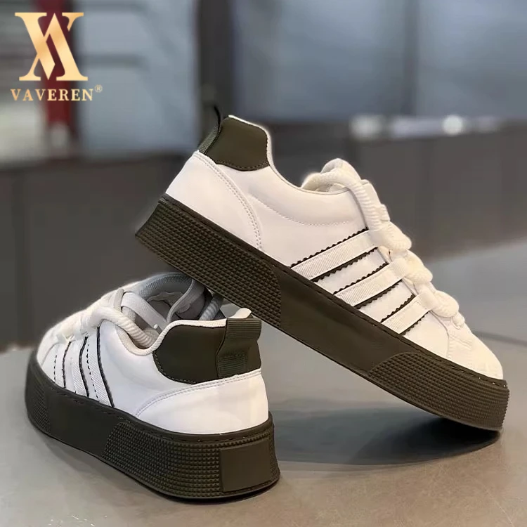 网红爆款男鞋2025年春季新款三道杠贝壳头低帮板鞋百搭秋款休闲鞋