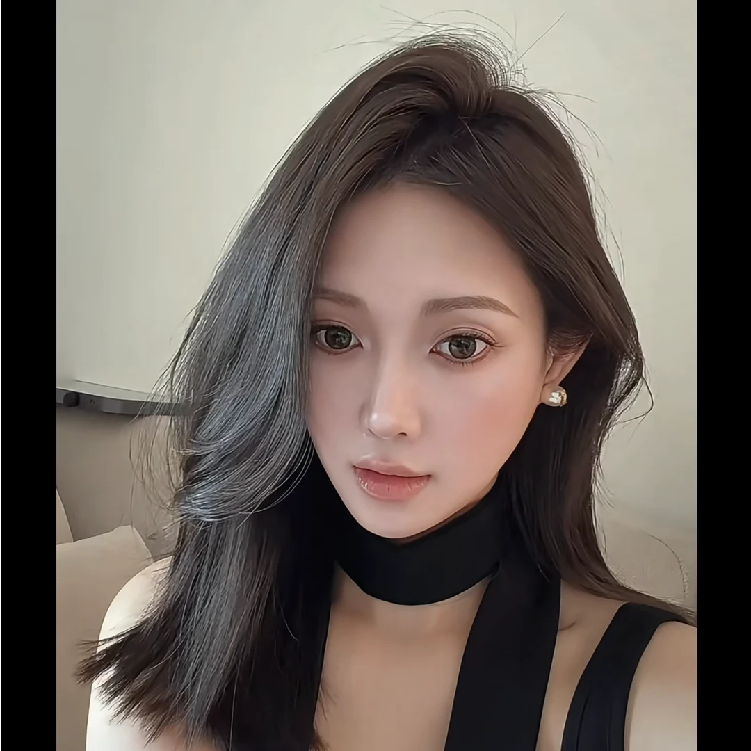 【柔魅垂坠中长发】千姬假发短发女八字刘海全真人发头套自然减龄