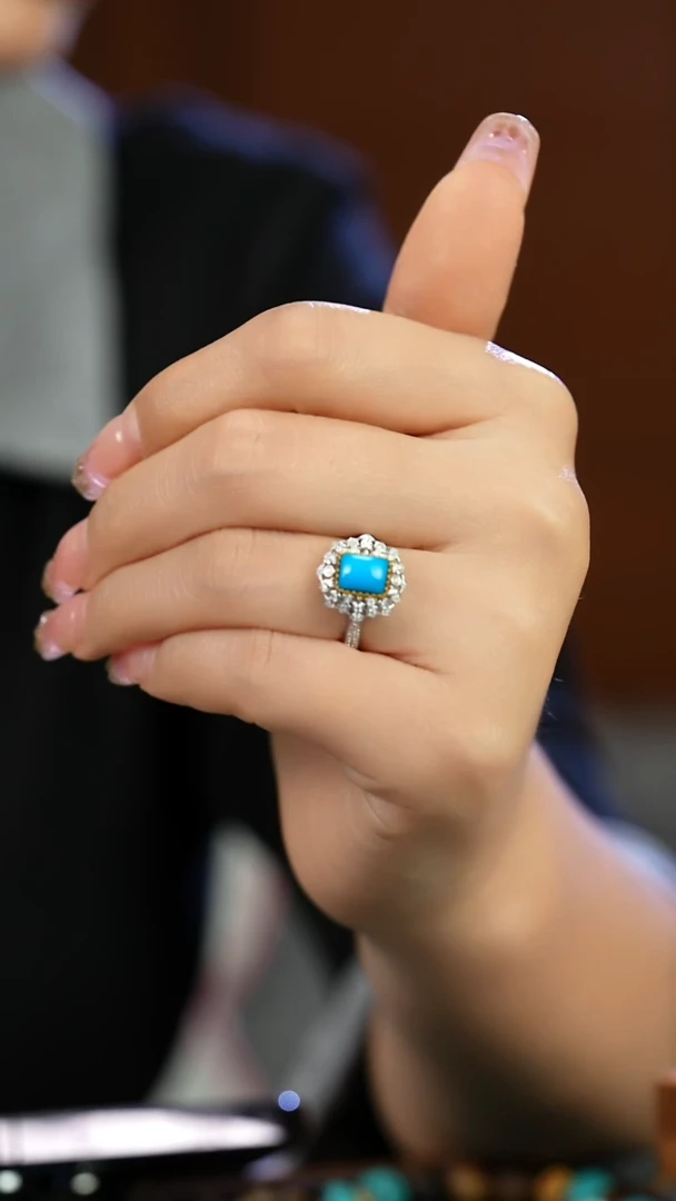 未镶嵌绿松石戒指多样性发一